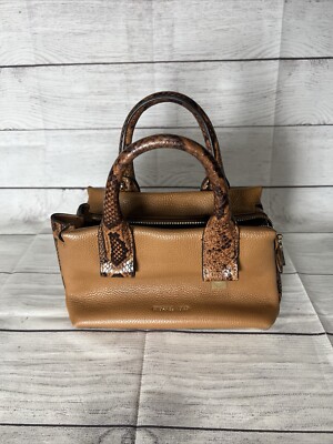 MICHAEL KORS Rollins small python embossed satchel bag leather Read  Description