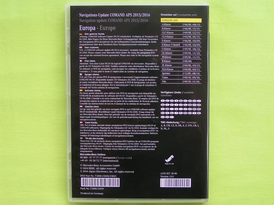 DVD NAVIGATION MERCEDES-BENZ COMAND APS 2016 A B E G GL M R SL SLK VIANO NTG 2.5 - Bild 2 von 3