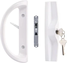 Sliding Patio Door Handle Set with Key Cylinder and Mortise Lock, Full Replaceme