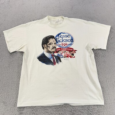 Vintage Jesse Jackson shirt mens Extra Large 1988 for president 80s single USA