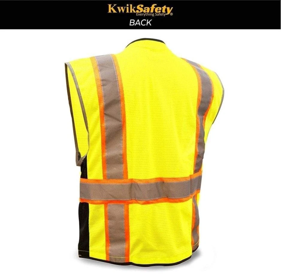 KwikSafety BIG KAHUNA Class 2 Hi Vis ANSI Reflective Safety Vest (Dual Sizing) image 2