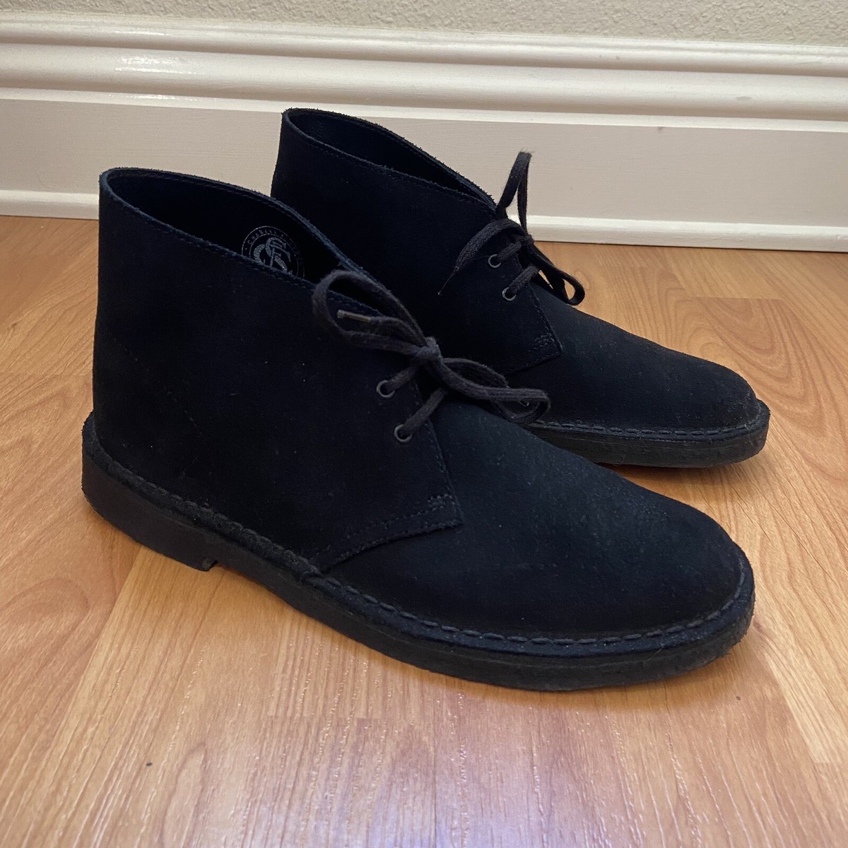 Clarks Originals Men's Desert Boots Evo Black Suede Size 8.5M | eBay