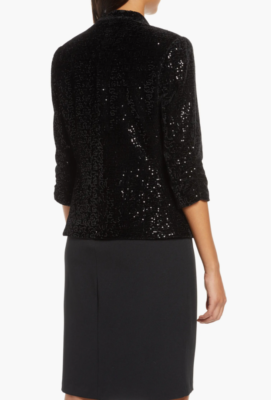 ELIZA J L52825 Womens Black Sequined Evening Blazer Jacket Size M
