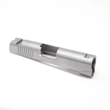 1911 Officer Slide - 45 ACP Stainless Swept Cut/ Thick Rear/ STD Sight Cuts