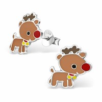 Rentier Kinderohrringe 925 Silber - Elch Ohrringe Schmuck Ohrstecker Weihnachten