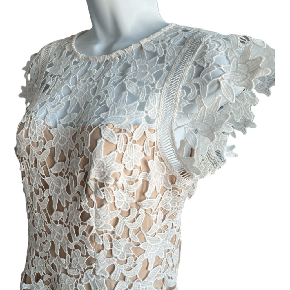 ELIZA J Lace Asymmetric Fit & Flare Dress White Color Size 2 | eBay