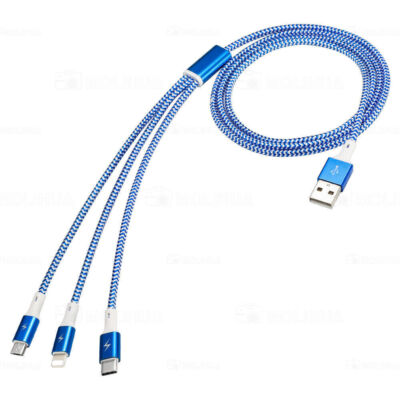 3in1 Multi USB Kabel Universal Ladekabel Nylon Mehrfach Handy Adapter Lang Kabel