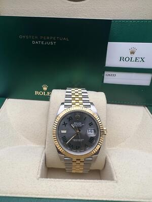 Rolex Datejust 41 126333 18K Gold Fluted Steel Wimbledon Dial