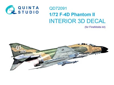 FÜNFTES STUDIO Quinta Studio 1/72 F-4D 3D-gedrucktes & farbiges Interieur auf...