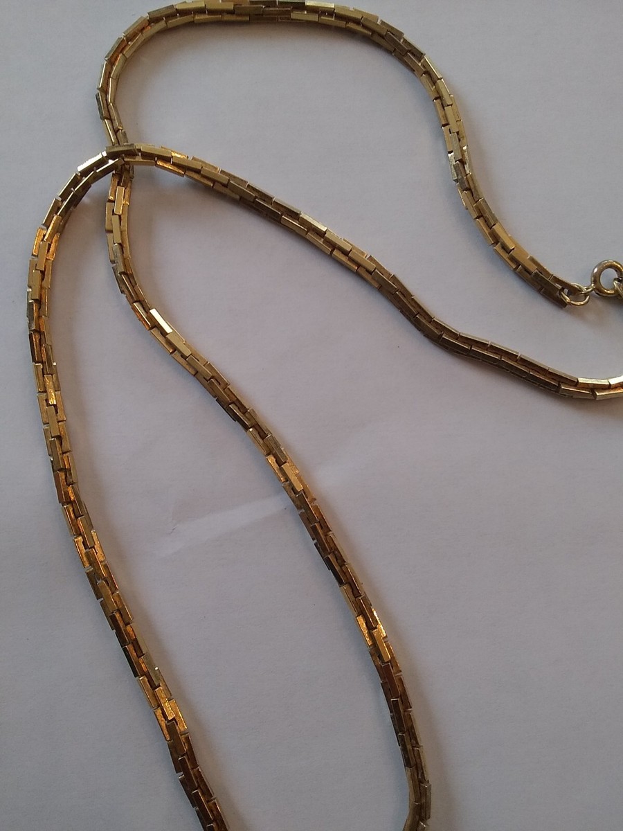 ◆VINTAGE HOLLYWOOD◆ Diagonal Snake Chain Necklace VH24NNNE VINTAGE WHITING AND DAVIS GOLD TONE 24-IN NECKLACE | eBay