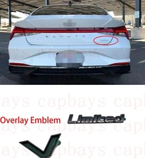 Overlay Emblem Letter Gloss  Black Emblem for Hyundai Elantra 2021-2023 Limited