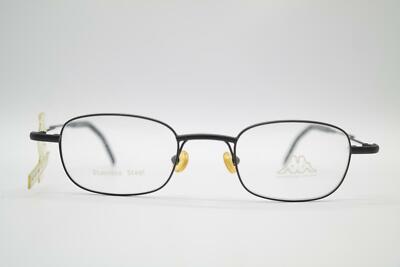 Vintage Kappa Jump 2 Schwarz Oval Brille Brillengestell eyeglasses NOS