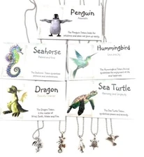 Smiling Wisdom Animal Girls Necklaces Seahorse Hummingbird Penguin Dragon Turtle