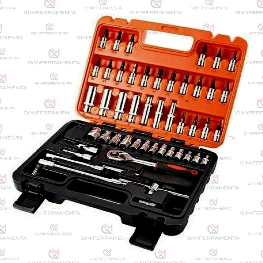 Set Chiavi a Bussola 53 Pezzi Chrome Vanadium con Cricchetto e Valigetta
