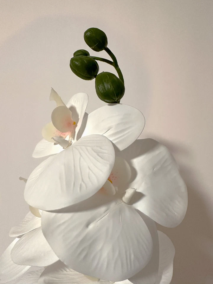 Artificial Flowers Potted Silk Orchid Faux Potted Flower Fake Phalaenopsis Decor - Image 4 of 4