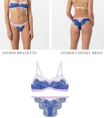 Dora Larsen Astrid SET Size Small Lace Bralette & Cheeky Brief