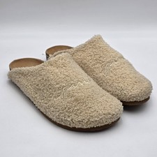 PINK Sherpa Clog Slippers Cream Cozy Fleece Slip-On House Shoes Women's 9/10