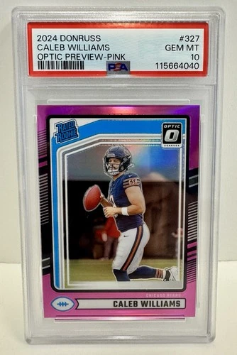 CALEB WILLIAMS 2024 PANINI DONRUSS PREVIEW PINK #327 PSA 10 BEARS