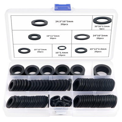 120 Stücke O-Ringe Dichtringe Set, Gummi Flache Unterlegscheibe, Gummi Schlauch