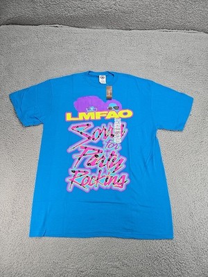 LMFAO Sorry for Party Rocking T-shirt Men's Large Blue NWT