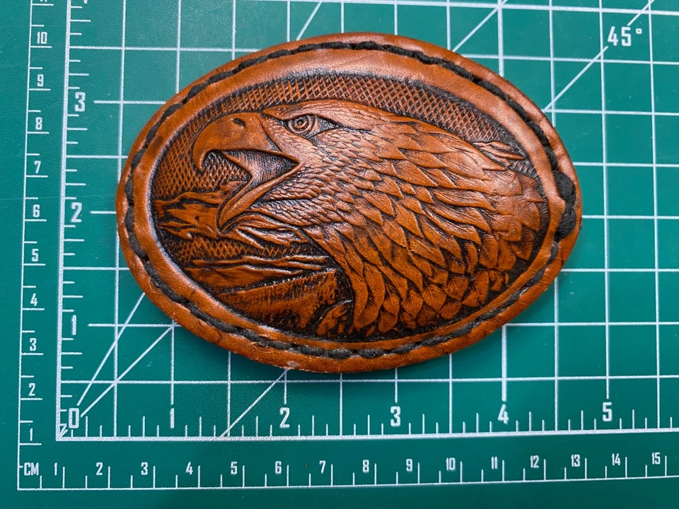 Leather Eagle Head Belt Buckle - Image 2 of 4