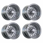 Set of 4 Golf Cart GTW Medusa 10 inch Machined and Silver Wheels With 3:4 Offset