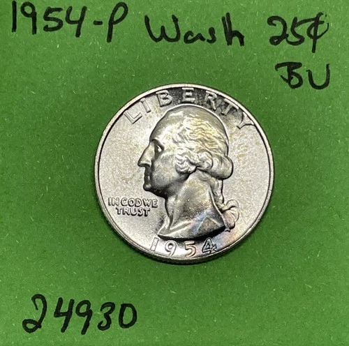 1954-P Washington Quarter 25c BU Brilliant Uncirculated 90% Silver