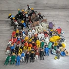 PLAYMOBIL Vintage Huge Toy Lot with Knights, Figures, Horses, Helmets, more
