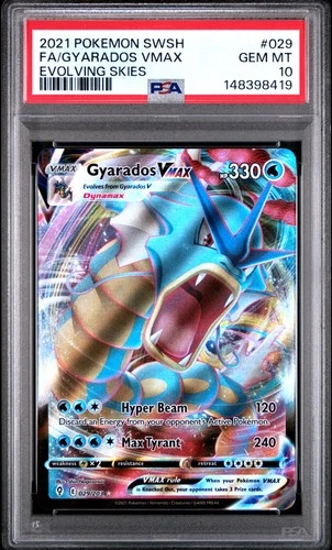 2021 POKEMON SWORD & SHIELD EVOLVING SKIES #029 FULL ART/GYARADOS VMAX PSA 10