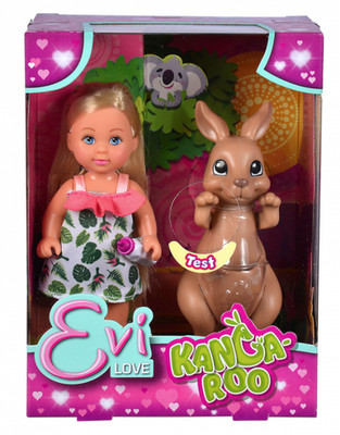 Evi Love Känguru Puppe Baby Simba Tierpflege Set