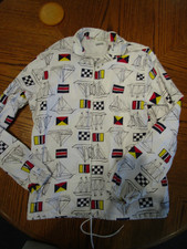 Vintage 1980 s Women s Nautical Maritime Jacket Fashion Costume Flag Sz M VGC