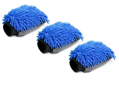 Auto Waschhandschuh Mikrofaser Autowäsche Doppelseitig Autoreinigung 3 er Set