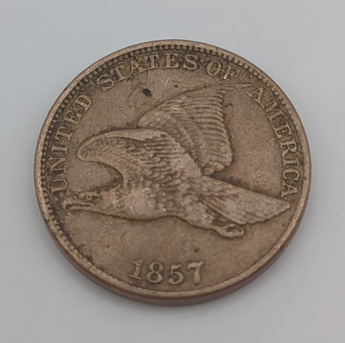 1857 Flying Eagle Small Cent 1C Large Letters BN Business Strike Philadelphia