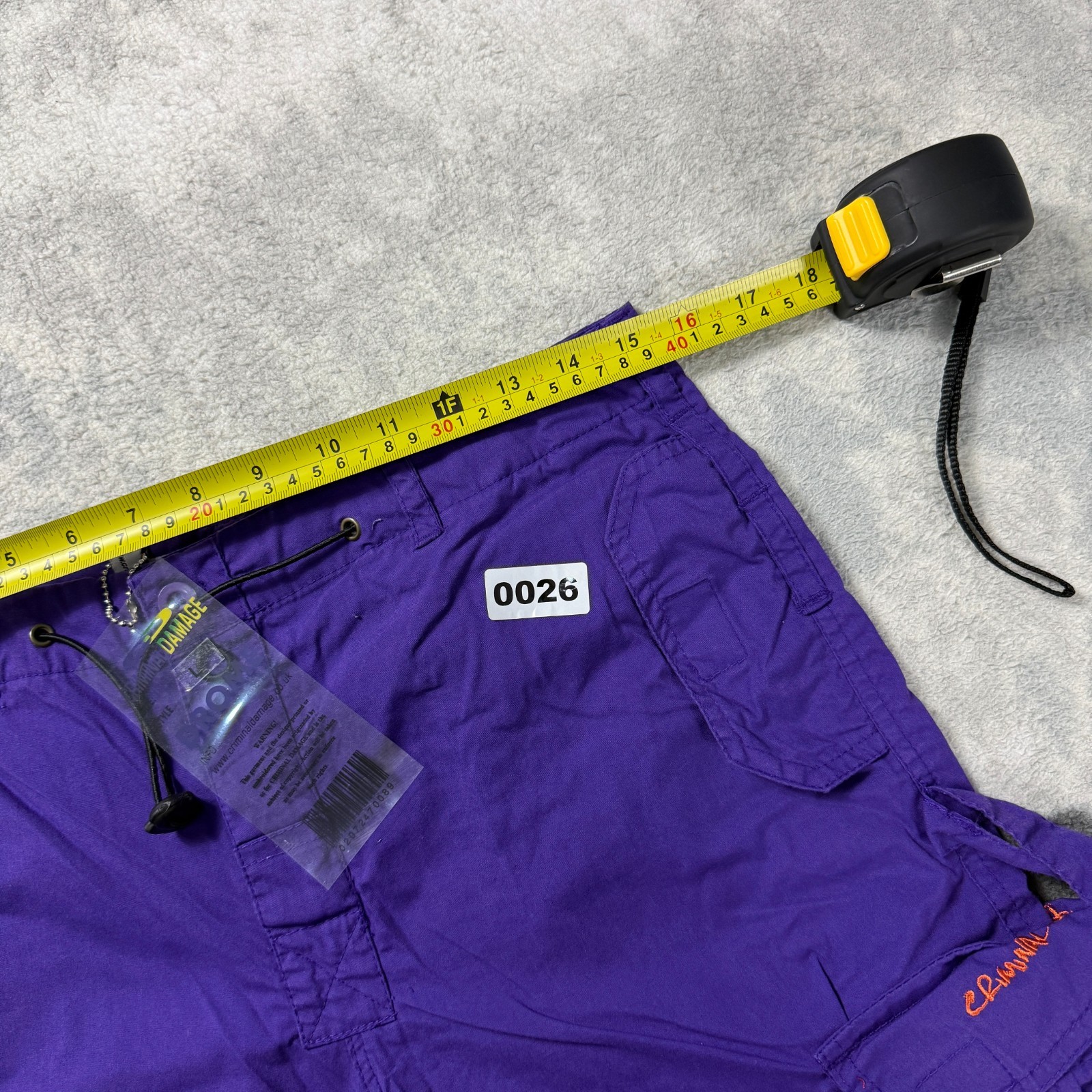 Vintage Criminal Damage 2000s Y2K Purple Drome Lrg Wide Leg Baggy Cargo Trousers image 4