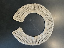 Vintage, Handmade Woman Collar With small Pearl Like Beads Sewn On. Off White