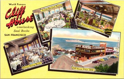 Vintage Cliff House Seal Rocks San Francisco California Multiview Postcard