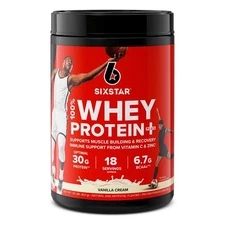100% Whey Protein Powder Plus, 30g Protein, Vanilla Cream, 1.81 lbs