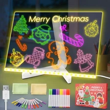 Led Note Board, Illuminated Dry Erase Board with Stand, Acrylic Dry Erase Boa...