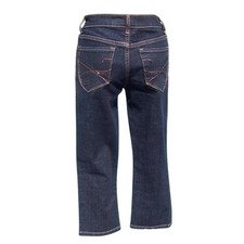 Cache Blue Denim Metallic Embroidery Embellished Jean Pant Crop Stretch 88 NWT