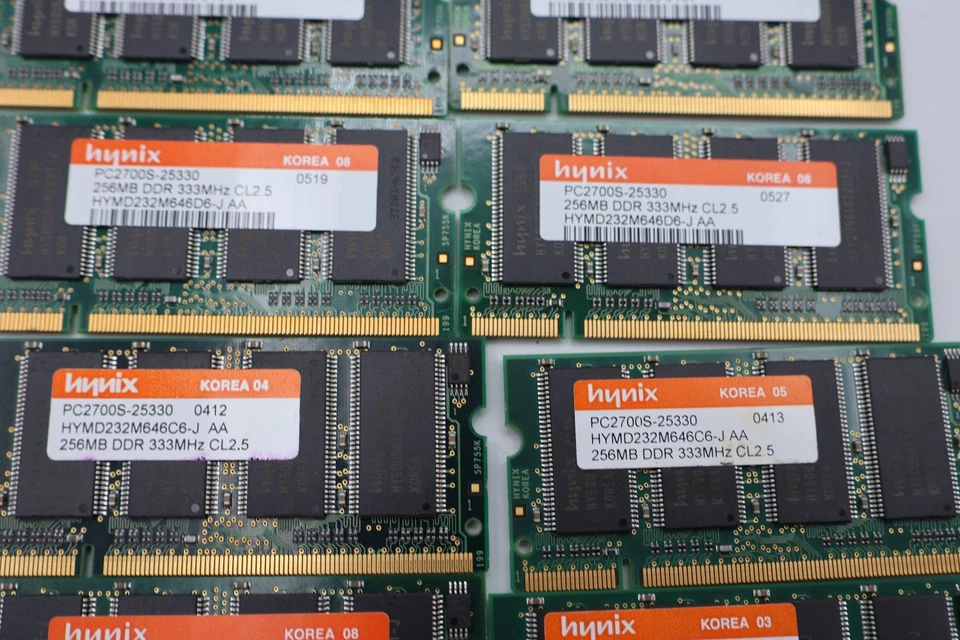 9- Hynix 256MB DDR PC2700S-25330 333MHz CL2.5 HYMD512M646D6-J AAMemory RAM - Image 3 of 4