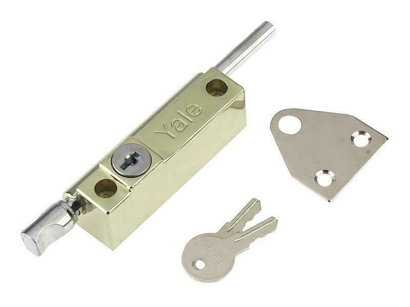 Yale Locks P124 Door Push Bolt Brass Finish Visi YALP124PB