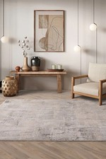 Seville Olite Beige Abstract 03 Neutral Large Area Geometric Living Room Rug