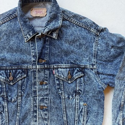 Levi's Vintage Acid Wash Blue Cotton Denim Jacket M Medium 70507-0227 Made n USA