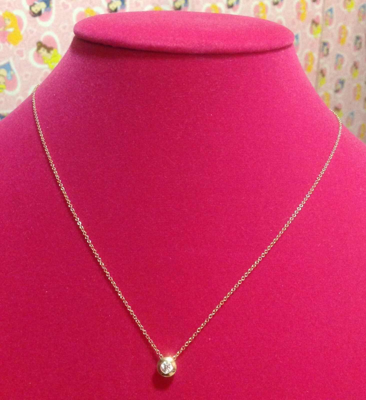 EFFY 14K Rose Gold Diamond Bezel Necklace BH EFFY… - image 2