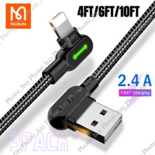 3 Pack Mcdodo 90 Degree Elbow USB Cable Charger Cord 4/6/10FT For iPhone 14 13 X