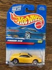 Hot Wheels Ferrari 348 Vintage 1999 Black Ferrari Logo on Yellow Car