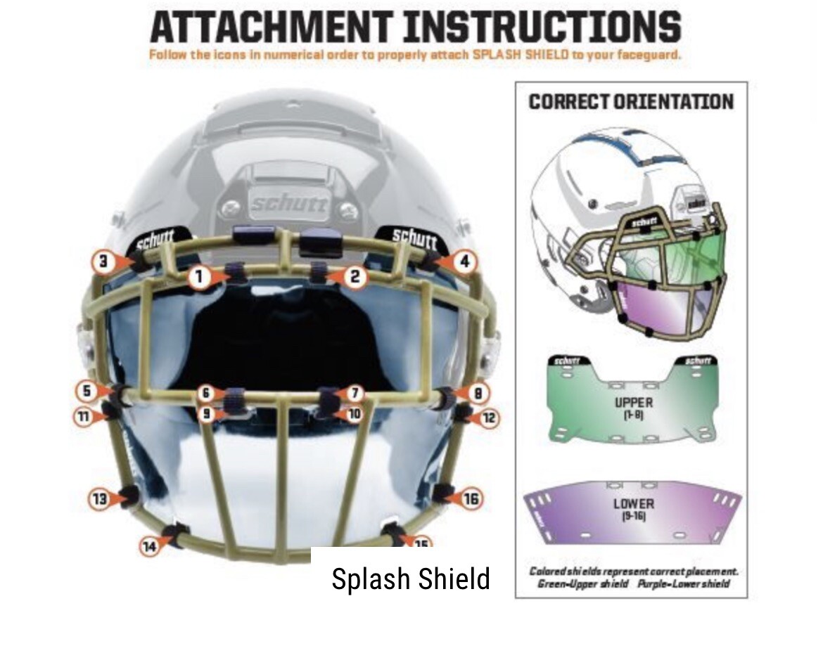 Pack Schutt Clear Football Helmet Eye Visor Mouth Face Mask Splash  Shield