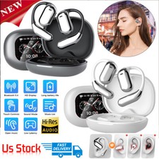 Open-Ear Bluetooth 5.4 Headphones Wireless Earbuds Sport Headset Touch Screen