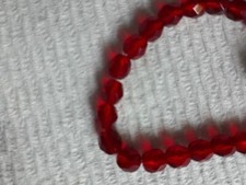 RED GLASS CZECH ROUND FACETED FIRE POLISHED 6mm BEADS