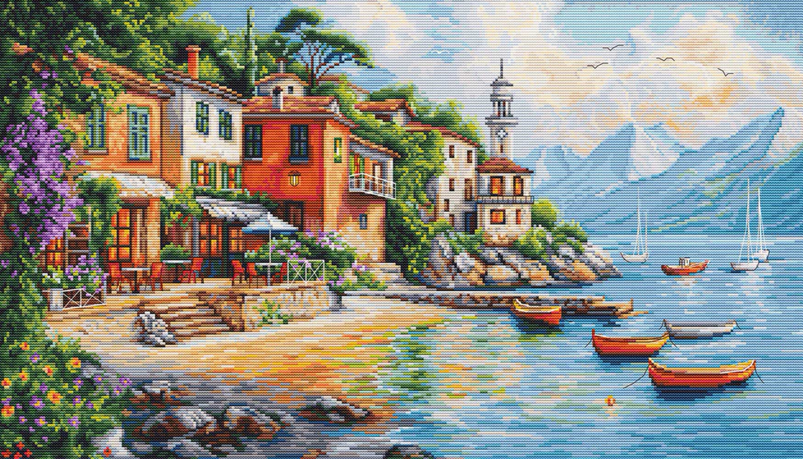 Luca-S counted cross stitch kit ""Varenna"", 50x29cm, DIY
